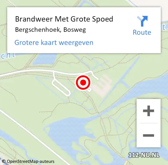 Locatie op kaart van de 112 melding: Brandweer Met Grote Spoed Naar Bergschenhoek, Bosweg op 5 januari 2023 21:54