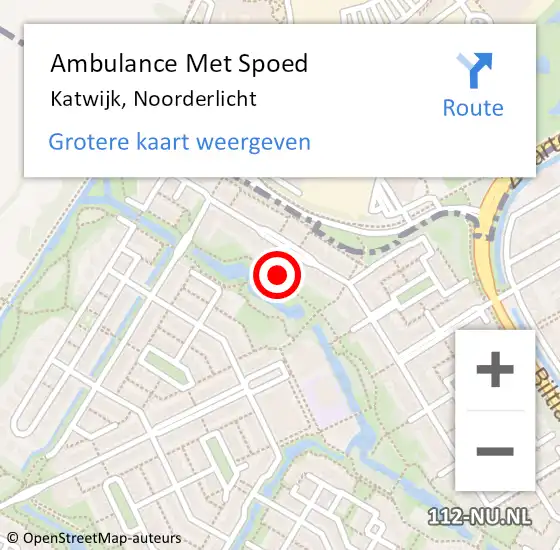 Locatie op kaart van de 112 melding: Ambulance Met Spoed Naar Katwijk, Noorderlicht op 5 januari 2023 22:44