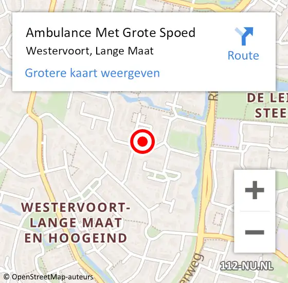 Locatie op kaart van de 112 melding: Ambulance Met Grote Spoed Naar Westervoort, Lange Maat op 6 januari 2023 00:51
