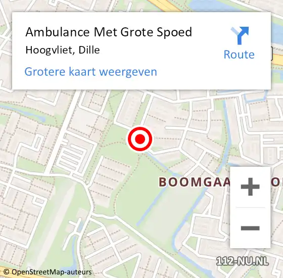 Locatie op kaart van de 112 melding: Ambulance Met Grote Spoed Naar Hoogvliet, Dille op 6 januari 2023 00:54