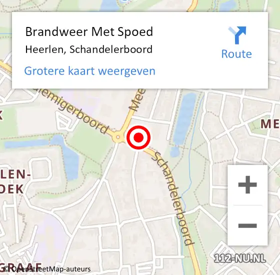 Locatie op kaart van de 112 melding: Brandweer Met Spoed Naar Heerlen, Schandelerboord op 6 januari 2023 06:36