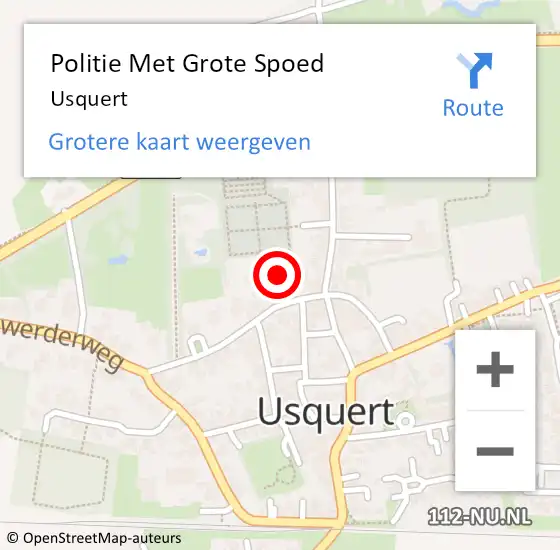 Locatie op kaart van de 112 melding: Politie Met Grote Spoed Naar Usquert op 6 januari 2023 08:45