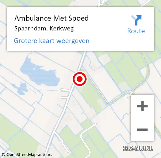 Locatie op kaart van de 112 melding: Ambulance Met Spoed Naar Spaarndam, Kerkweg op 6 januari 2023 09:18