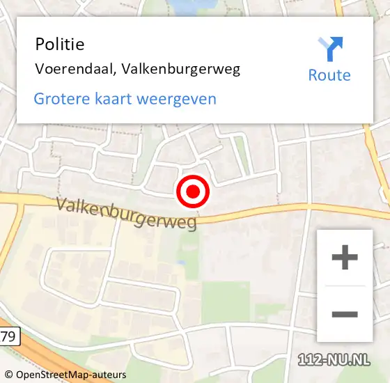 Locatie op kaart van de 112 melding: Politie Voerendaal, Valkenburgerweg op 6 januari 2023 09:55