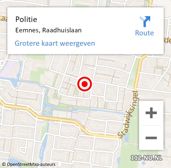 Locatie op kaart van de 112 melding: Politie Eemnes, Raadhuislaan op 6 januari 2023 10:00