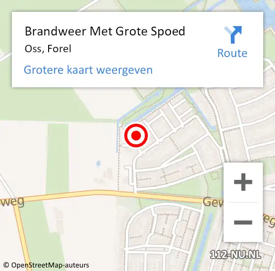 Locatie op kaart van de 112 melding: Brandweer Met Grote Spoed Naar Oss, Forel op 6 januari 2023 10:39