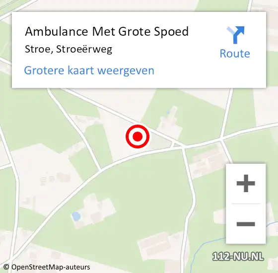 Locatie op kaart van de 112 melding: Ambulance Met Grote Spoed Naar Stroe, Stroeërweg op 6 januari 2023 11:41