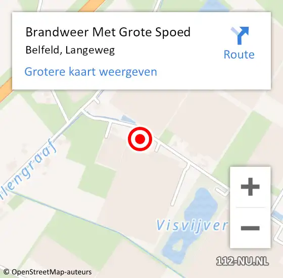 Locatie op kaart van de 112 melding: Brandweer Met Grote Spoed Naar Belfeld, Langeweg op 6 januari 2023 12:42