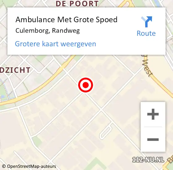 Locatie op kaart van de 112 melding: Ambulance Met Grote Spoed Naar Culemborg, Randweg op 6 januari 2023 12:45