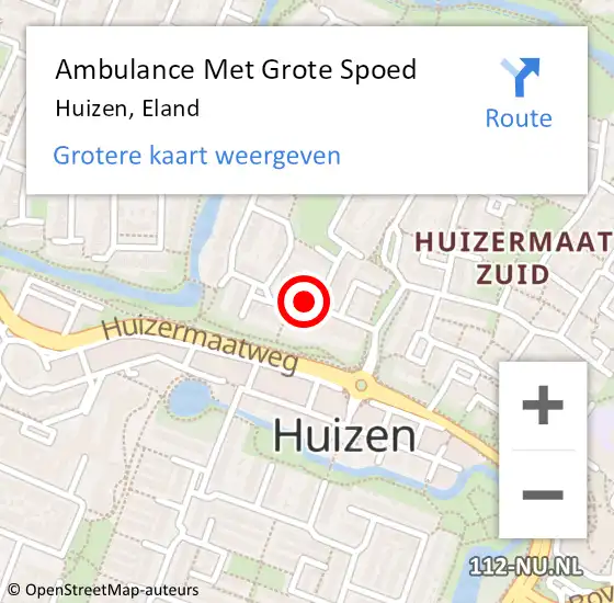 Locatie op kaart van de 112 melding: Ambulance Met Grote Spoed Naar Huizen, Eland op 11 augustus 2014 10:50