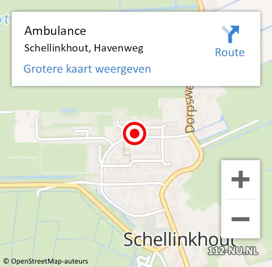 Locatie op kaart van de 112 melding: Ambulance Schellinkhout, Havenweg op 6 januari 2023 13:49