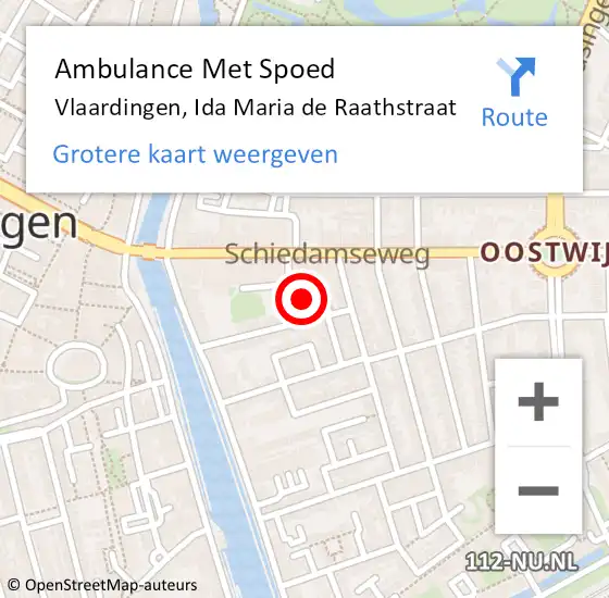 Locatie op kaart van de 112 melding: Ambulance Met Spoed Naar Vlaardingen, Ida Maria de Raathstraat op 6 januari 2023 14:52