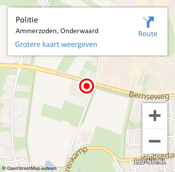 Locatie op kaart van de 112 melding: Politie Ammerzoden, Onderwaard op 6 januari 2023 15:15