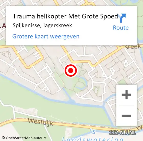 Locatie op kaart van de 112 melding: Trauma helikopter Met Grote Spoed Naar Spijkenisse, Jagerskreek op 6 januari 2023 15:20