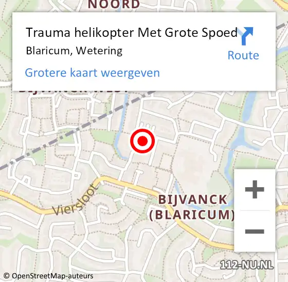 Locatie op kaart van de 112 melding: Trauma helikopter Met Grote Spoed Naar Blaricum, Wetering op 6 januari 2023 16:35