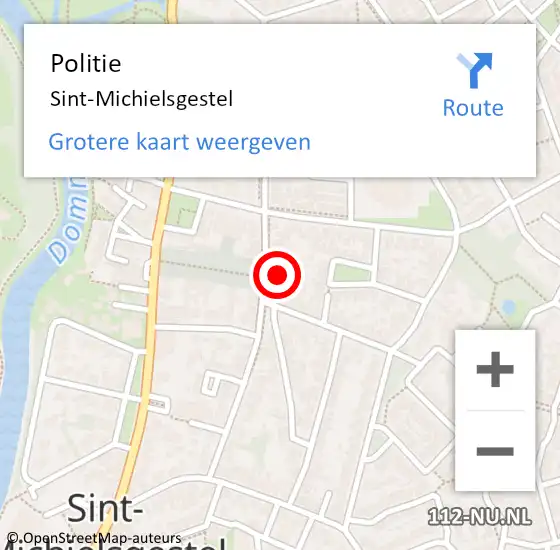 Locatie op kaart van de 112 melding: Politie Sint-Michielsgestel op 6 januari 2023 16:45