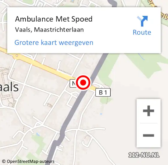 Locatie op kaart van de 112 melding: Ambulance Met Spoed Naar Vaals, Maastrichterlaan op 11 augustus 2014 11:21