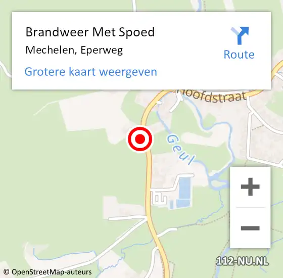Locatie op kaart van de 112 melding: Brandweer Met Spoed Naar Mechelen, Eperweg op 6 januari 2023 17:57