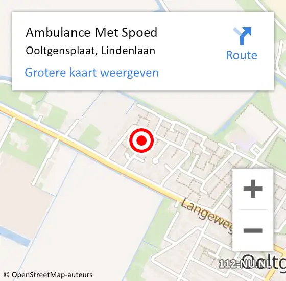 Locatie op kaart van de 112 melding: Ambulance Met Spoed Naar Ooltgensplaat, Lindenlaan op 6 januari 2023 18:11