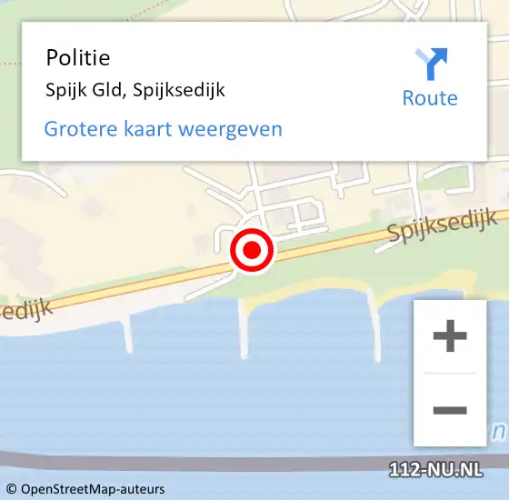 Locatie op kaart van de 112 melding: Politie Spijk Gld, Spijksedijk op 6 januari 2023 18:32