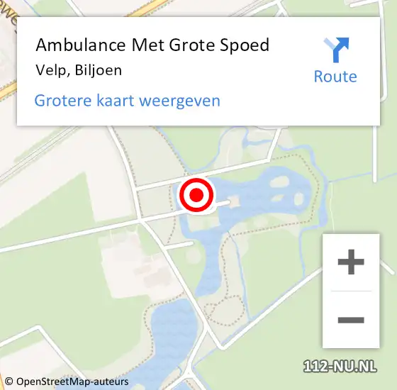 Locatie op kaart van de 112 melding: Ambulance Met Grote Spoed Naar Velp, Biljoen op 6 januari 2023 19:11