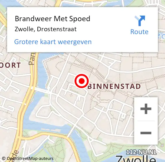 Locatie op kaart van de 112 melding: Brandweer Met Spoed Naar Zwolle, Drostenstraat op 6 januari 2023 19:30