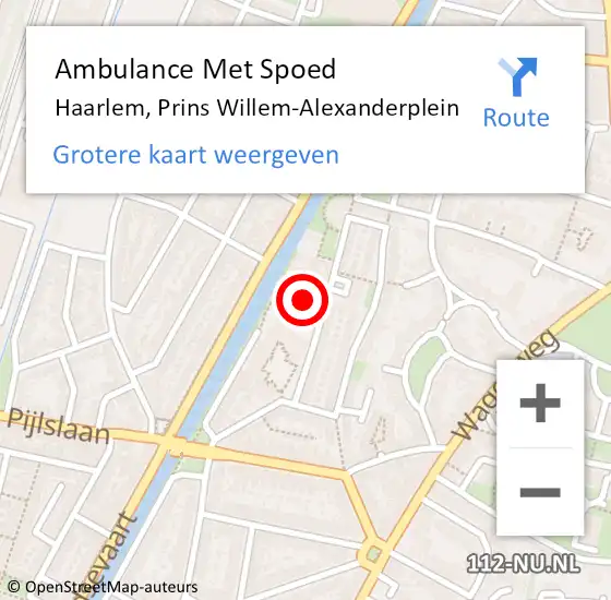 Locatie op kaart van de 112 melding: Ambulance Met Spoed Naar Haarlem, Prins Willem-Alexanderplein op 6 januari 2023 19:40