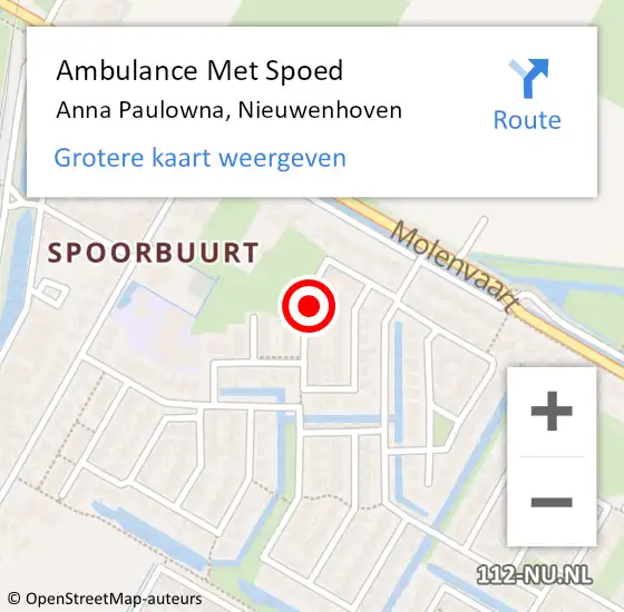 Locatie op kaart van de 112 melding: Ambulance Met Spoed Naar Anna Paulowna, Nieuwenhoven op 6 januari 2023 20:27