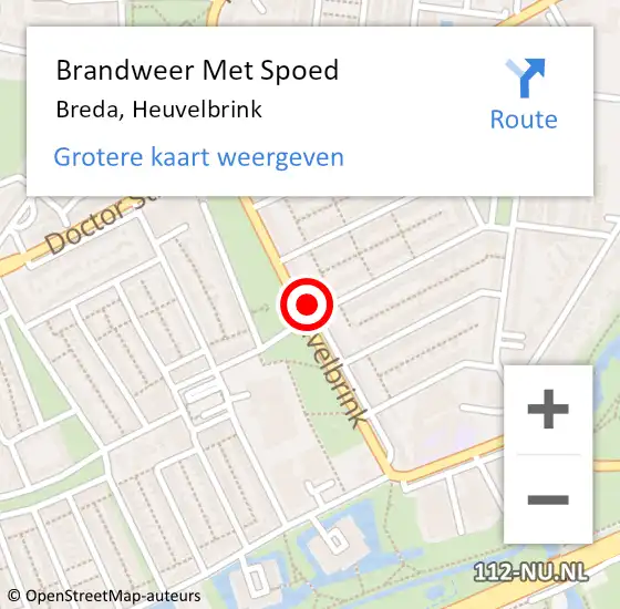 Locatie op kaart van de 112 melding: Brandweer Met Spoed Naar Breda, Heuvelbrink op 6 januari 2023 20:30