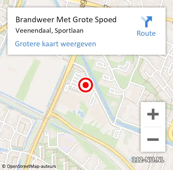 Locatie op kaart van de 112 melding: Brandweer Met Grote Spoed Naar Veenendaal, Sportlaan op 6 januari 2023 20:54