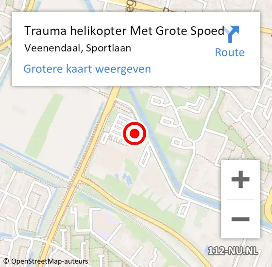 Locatie op kaart van de 112 melding: Trauma helikopter Met Grote Spoed Naar Veenendaal, Sportlaan op 6 januari 2023 20:58