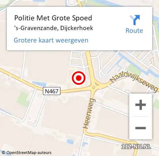 Locatie op kaart van de 112 melding: Politie Met Grote Spoed Naar 's-Gravenzande, Dijckerhoek op 6 januari 2023 21:08