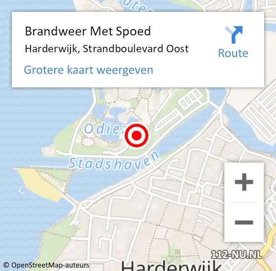 Locatie op kaart van de 112 melding: Brandweer Met Spoed Naar Harderwijk, Strandboulevard Oost op 6 januari 2023 22:32