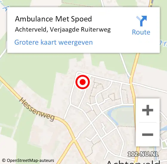 Locatie op kaart van de 112 melding: Ambulance Met Spoed Naar Achterveld, Verjaagde Ruiterweg op 6 januari 2023 22:53