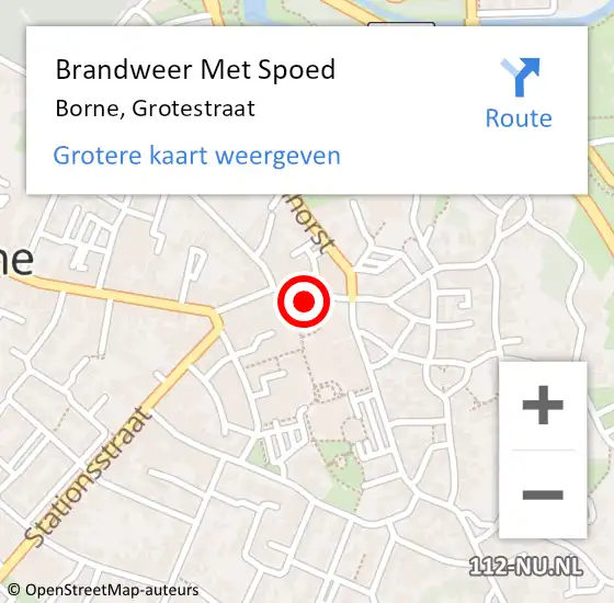 Locatie op kaart van de 112 melding: Brandweer Met Spoed Naar Borne, Grotestraat op 6 januari 2023 23:10