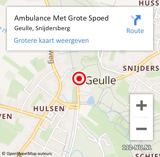 Locatie op kaart van de 112 melding: Ambulance Met Grote Spoed Naar Geulle, Snijdersberg op 11 augustus 2014 11:48