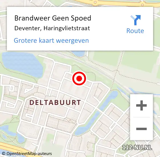 Locatie op kaart van de 112 melding: Brandweer Geen Spoed Naar Deventer, Haringvlietstraat op 7 januari 2023 00:27