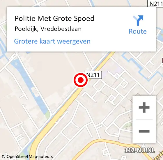 Locatie op kaart van de 112 melding: Politie Met Grote Spoed Naar Poeldijk, Vredebestlaan op 7 januari 2023 00:53