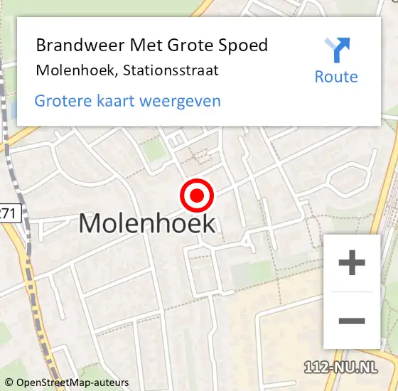 Locatie op kaart van de 112 melding: Brandweer Met Grote Spoed Naar Molenhoek, Stationsstraat op 7 januari 2023 02:21