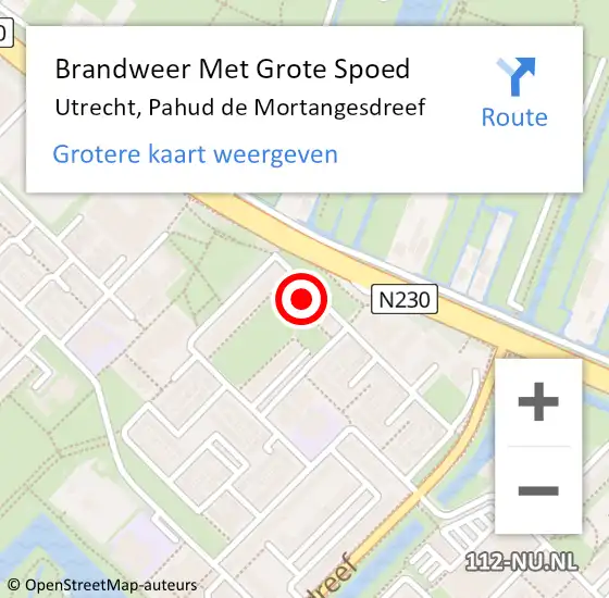 Locatie op kaart van de 112 melding: Brandweer Met Grote Spoed Naar Utrecht, Pahud de Mortangesdreef op 7 januari 2023 03:34