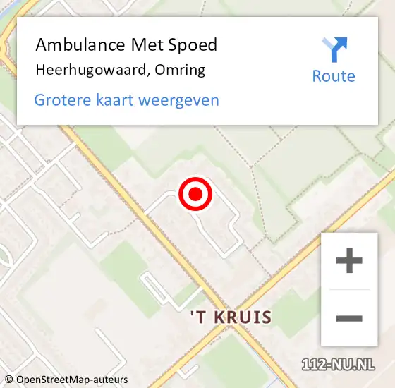 Locatie op kaart van de 112 melding: Ambulance Met Spoed Naar Heerhugowaard, Omring op 7 januari 2023 04:46