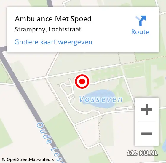 Locatie op kaart van de 112 melding: Ambulance Met Spoed Naar Stramproy, Lochtstraat op 7 januari 2023 05:20