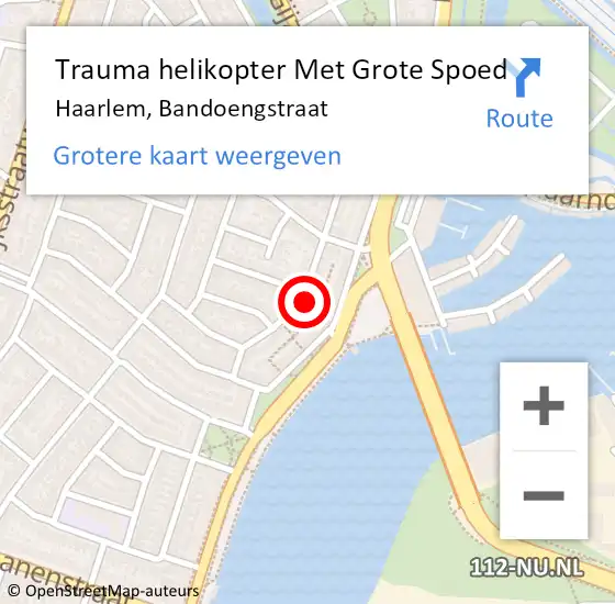 Locatie op kaart van de 112 melding: Trauma helikopter Met Grote Spoed Naar Haarlem, Bandoengstraat op 7 januari 2023 05:25