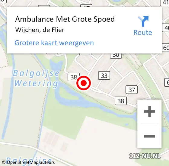 Locatie op kaart van de 112 melding: Ambulance Met Grote Spoed Naar Wijchen, de Flier op 7 januari 2023 05:47