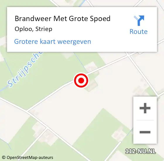 Locatie op kaart van de 112 melding: Brandweer Met Grote Spoed Naar Oploo, Striep op 7 januari 2023 07:43