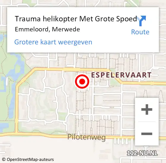 Locatie op kaart van de 112 melding: Trauma helikopter Met Grote Spoed Naar Emmeloord, Merwede op 7 januari 2023 08:24