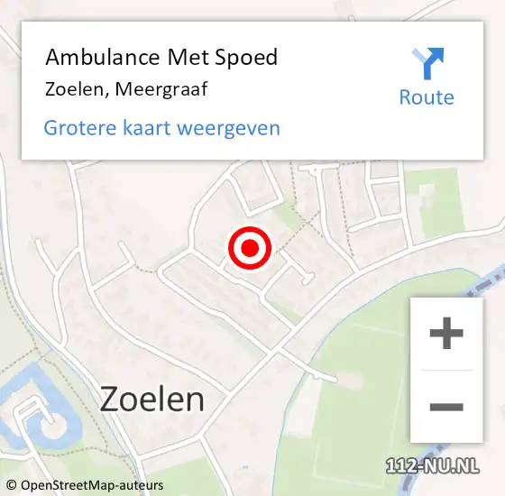 Locatie op kaart van de 112 melding: Ambulance Met Spoed Naar Zoelen, Meergraaf op 7 januari 2023 08:28