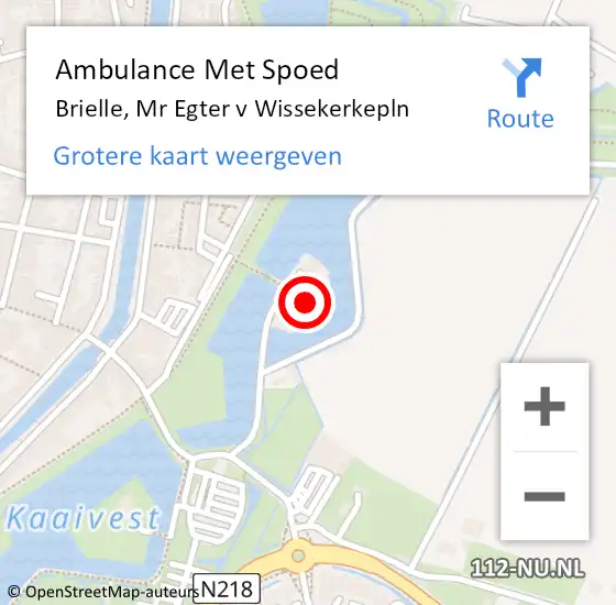 Locatie op kaart van de 112 melding: Ambulance Met Spoed Naar Brielle, Mr Egter v Wissekerkepln op 7 januari 2023 09:36