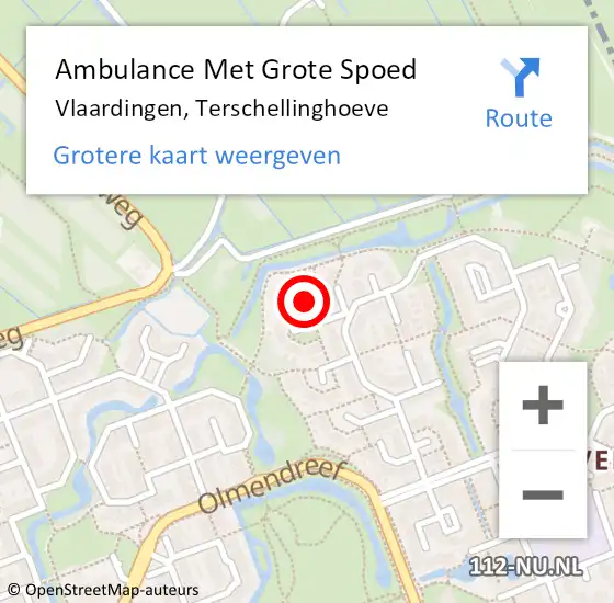 Locatie op kaart van de 112 melding: Ambulance Met Grote Spoed Naar Vlaardingen, Terschellinghoeve op 7 januari 2023 09:38