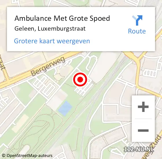 Locatie op kaart van de 112 melding: Ambulance Met Grote Spoed Naar Geleen, Luxemburgstraat op 7 januari 2023 09:55